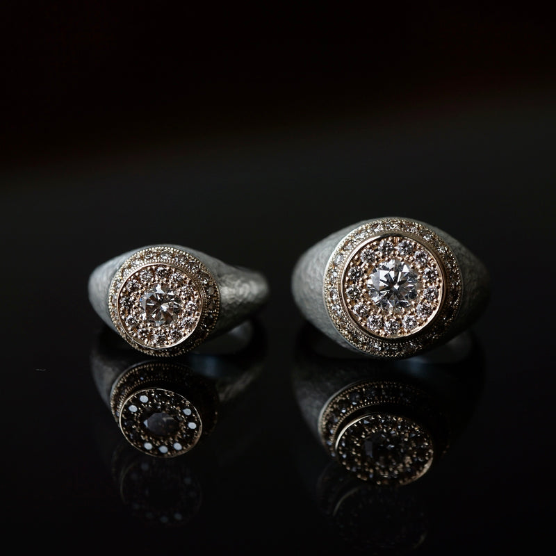 GERMEDEUR / Knight of the Round Pinky Ring Brown Diamond K18YG×SV #4