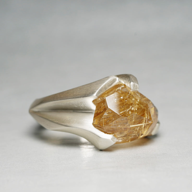 【-12/28限定】SUI by PROOF OF GUILD / One of a kind Ring Rough stream Rutile Quartz