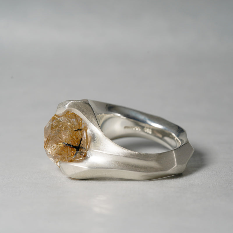 【-12/28限定】SUI by PROOF OF GUILD / One of a kind Ring Rough stream Rutile Quartz