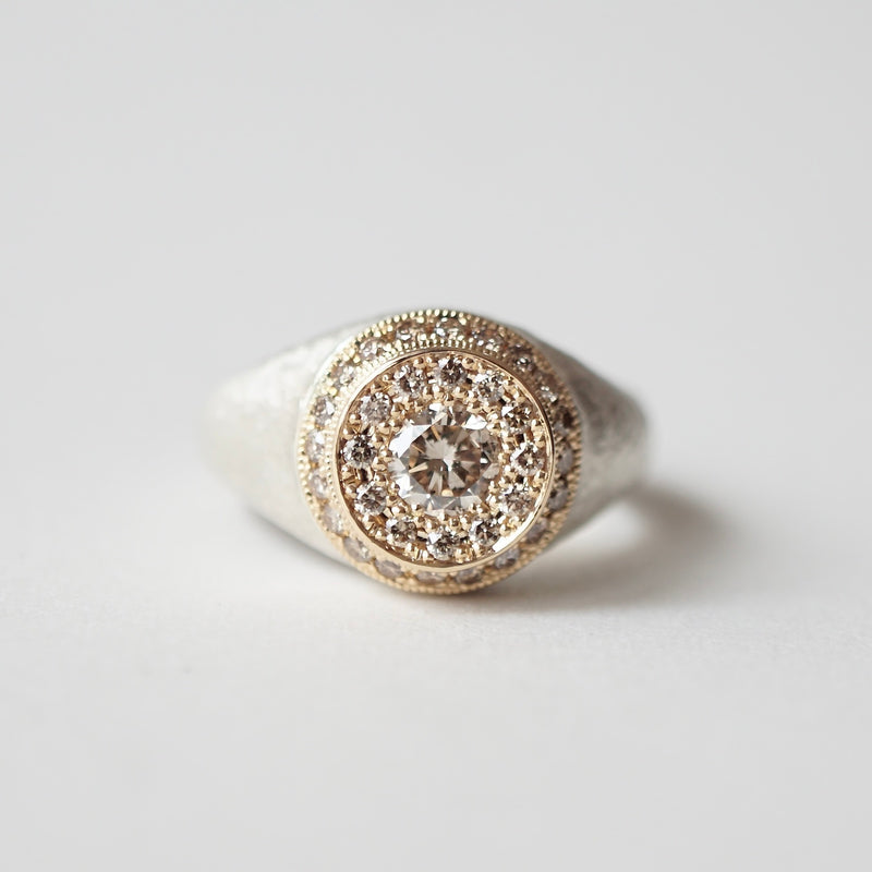GERMEDEUR / Knight of the Round Pinky Ring Brown Diamond K18YG×SV #4