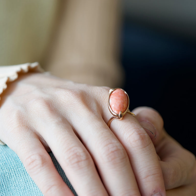 【-12/28限定】SUI by PROOF OF GUILD / One of a kind Ring Oval Coral