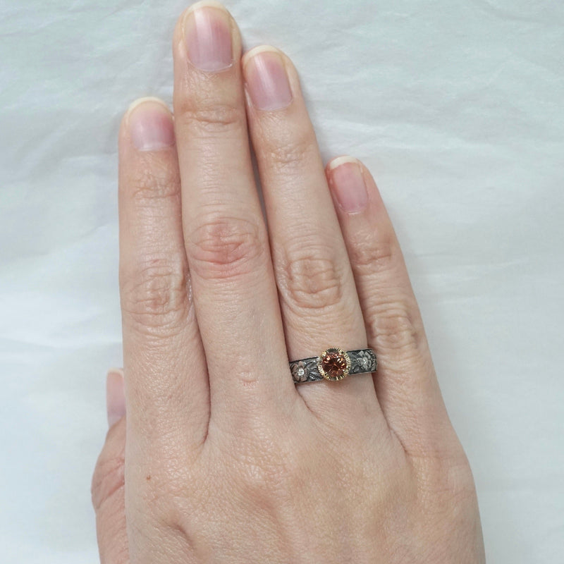 MIO JEWELRY /Botanicum Donum オレンジサファイア 花甲丸リング 128