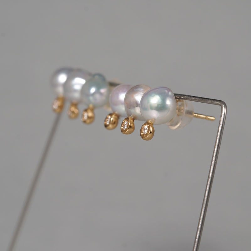 6/28限定】MINIMUMNUTS / Akoya Baroque Pearl pierce Dia MN