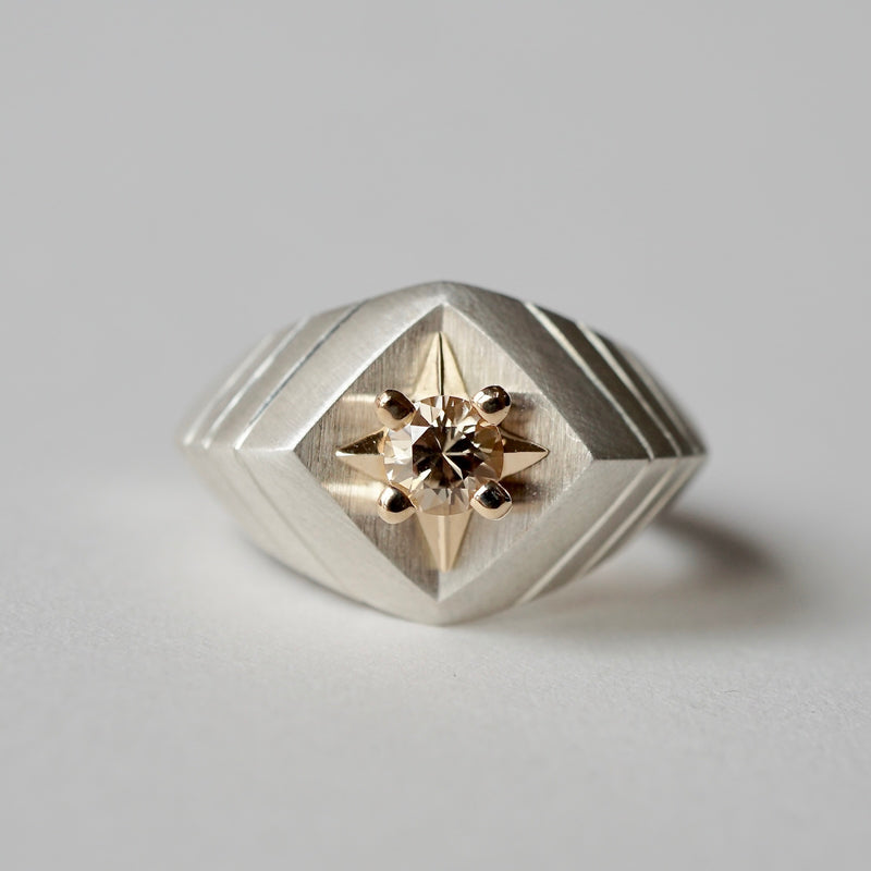 GERMEDEUR / Airrial Garden Ring Brown Zircon