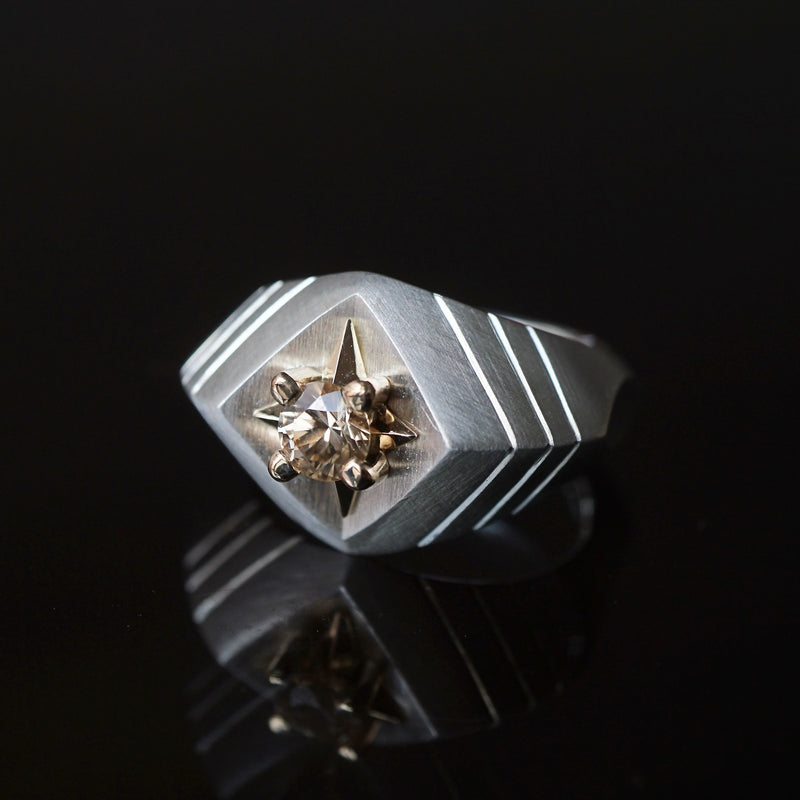 GERMEDEUR / Airrial Garden Ring Brown Zircon