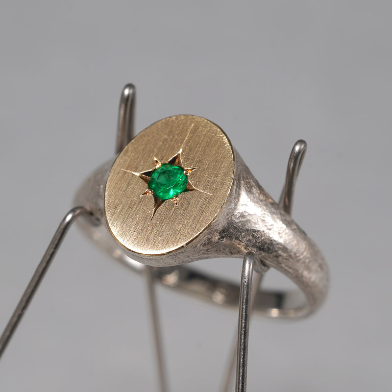 殘影Gili 7/20限定】GICLAT / Silver Collection K18YG/silver x Emerald GLR596