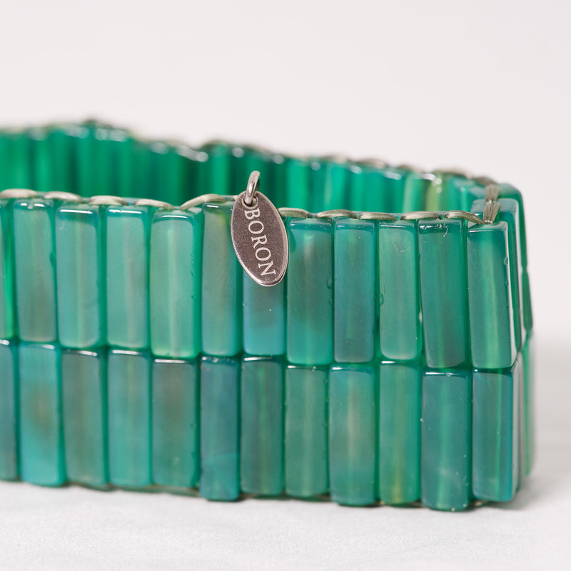 [-1/26 Limited] Boron / Green Agate Bracelet B23-02