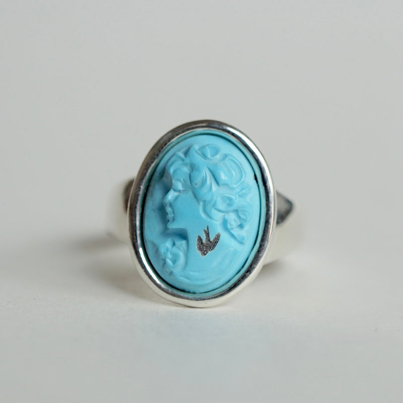HIYU HAMASAKI / Turquoise Cameo Ring #10