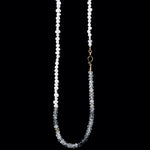 [-1/26 limited] Boron / Black Rutile in Quartz, Freshwater Pearl K18 Necklace 23N-11