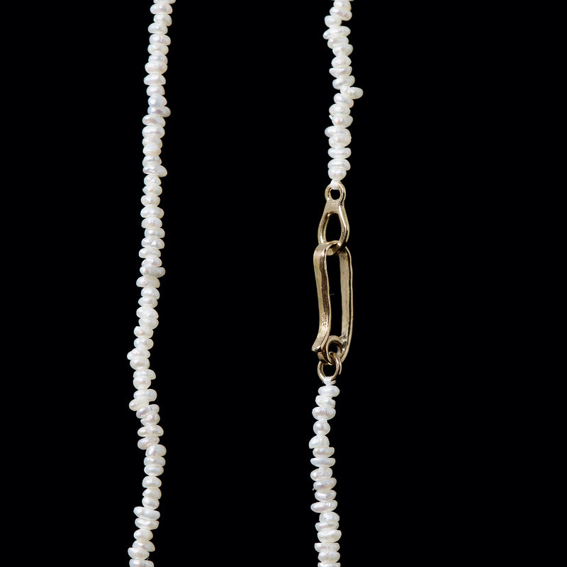 [-1/26 limited] Boron / Freshwater Pearl K18 Necklace 24N-02