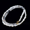 [-1/26 limited] Boron / Black Rutile in Quartz, Freshwater Pearl K18 Necklace 23N-11