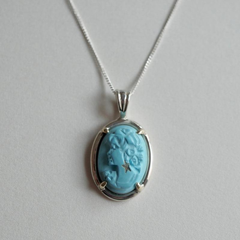 HIYU HAMASAKI / Turquoise Cameo Necklace
