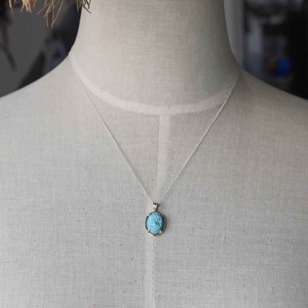 HIYU HAMASAKI / Turquoise Cameo Necklace