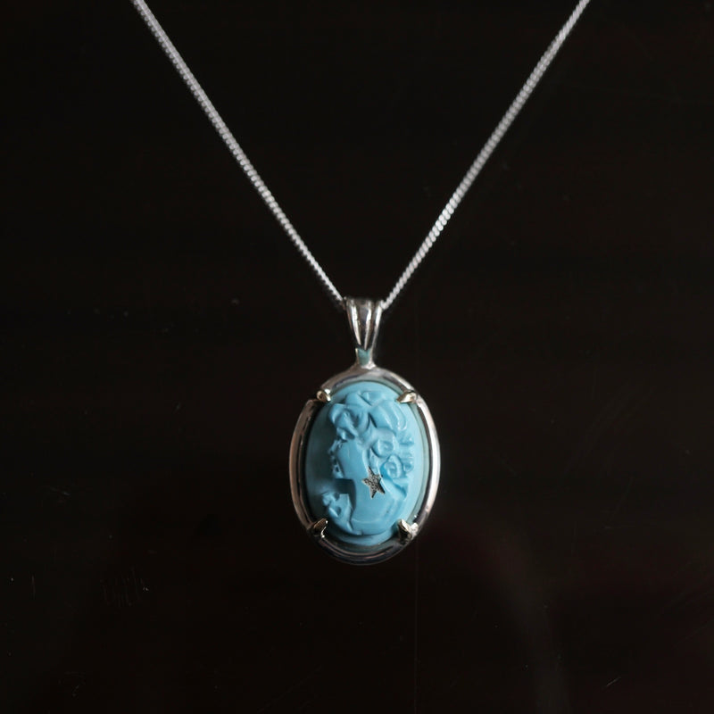 HIYU HAMASAKI / Turquoise Cameo Necklace