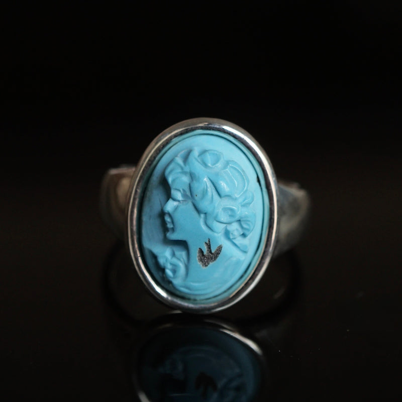 HIYU HAMASAKI / Turquoise Cameo Ring #10
