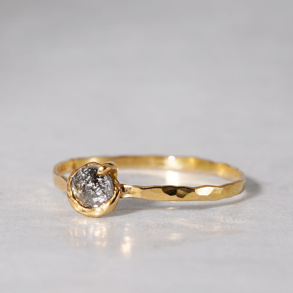 【-1/26限定】boron / Salt and Pepper Diamond K18 Ring 24R-07