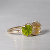 【-1/26限定】boron / Rutile in Quartz, Peridot  K10 Ring 24R-18