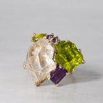 【-1/26限定】boron / Topaz, Peridot, Amethyst, K10 Ring 24R-19