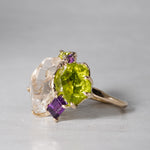 【-1/26限定】boron / Topaz, Peridot, Amethyst, K10 Ring 24R-19