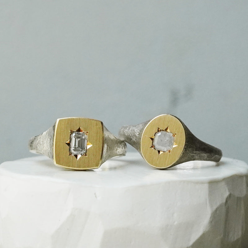 GICLAT / Silver Collection K18YG/silver x Milky White Diamond