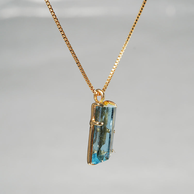 [-1/26 limited] Boron / Aquamaline K18 Necklace 23N-01