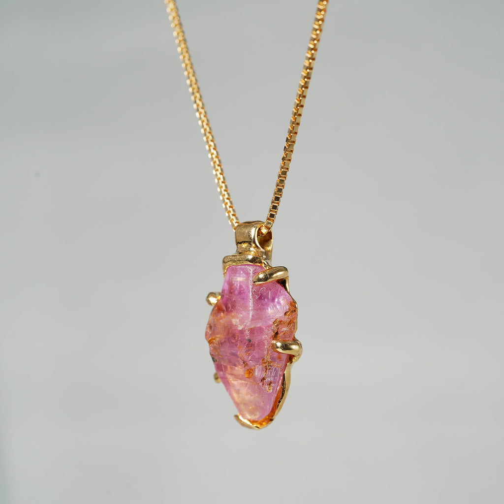 [-1/26 limited] Boron / Rough Sapphire K18 Necklace 20N-08