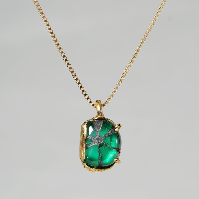 [-1/26 Limited] Boron / Emerald K18 Necklace 20N-02