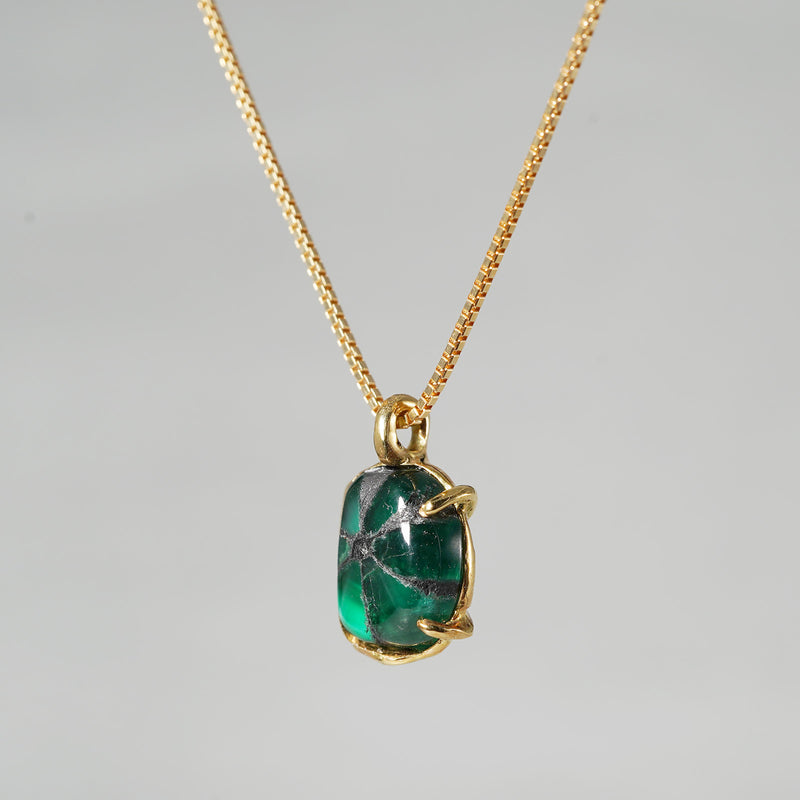 [-1/26 Limited] Boron / Emerald K18 Necklace 20N-02