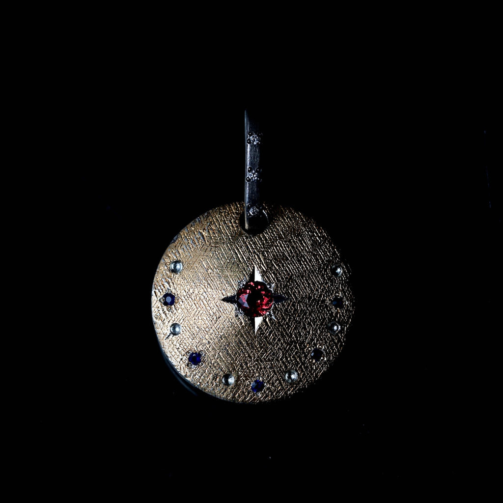 GERMEDEUR / Dyad Gold Weaving Pendant Top レッドスピネル