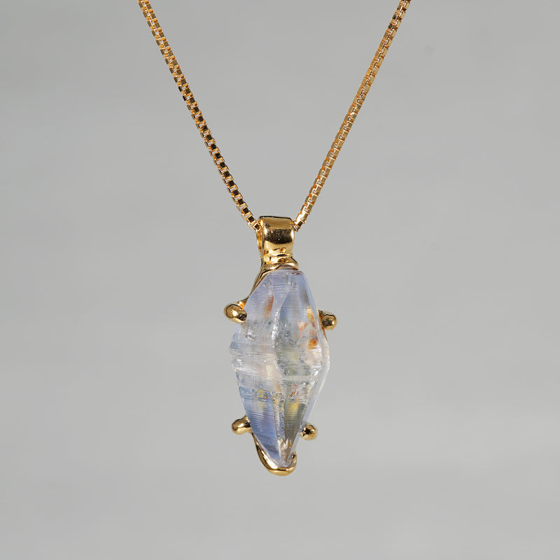 [-1/26 limited] Boron / Rough Sapphire K18 Necklace 20N-09