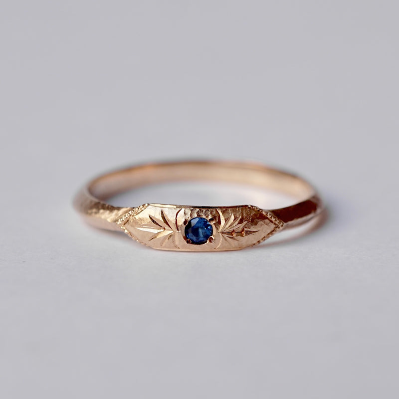 O-san only/GERMEDEUR Round Stacking Ring Cobalt Spinel Resize to #9