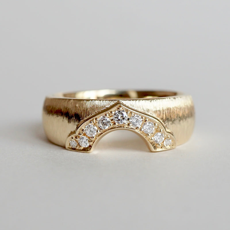Kagann / Moroccan band ring K18YG（筋彫り）