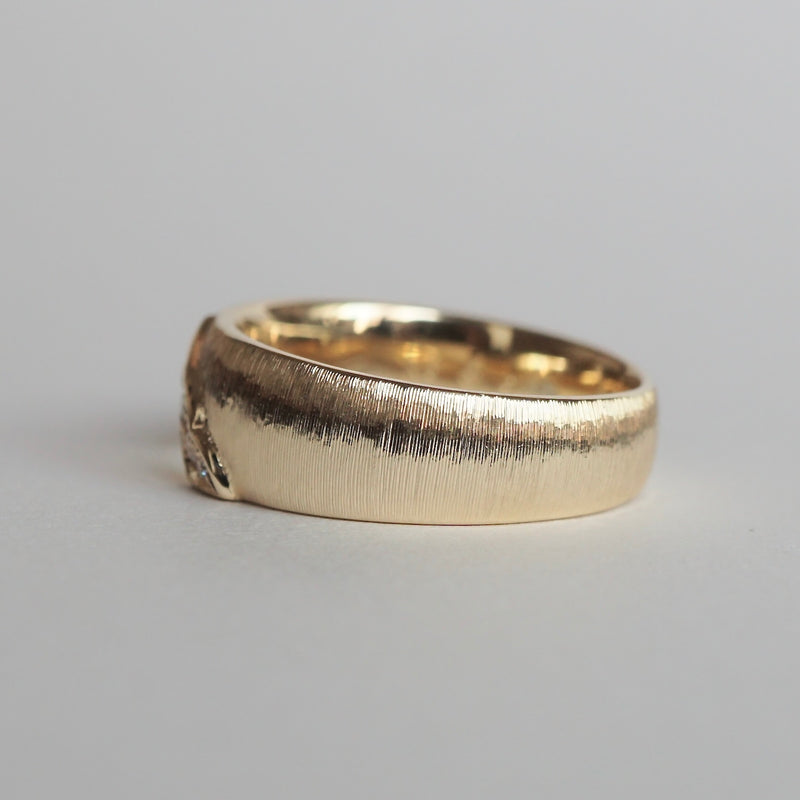 Kagann / Moroccan band ring K18YG（筋彫り）