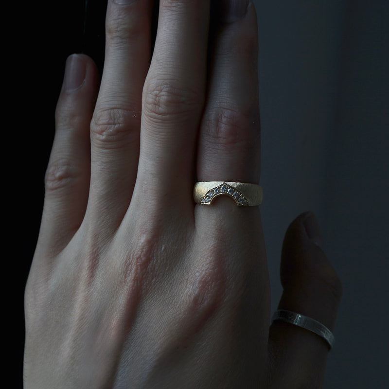 Kagann / Moroccan band ring K18YG（筋彫り）