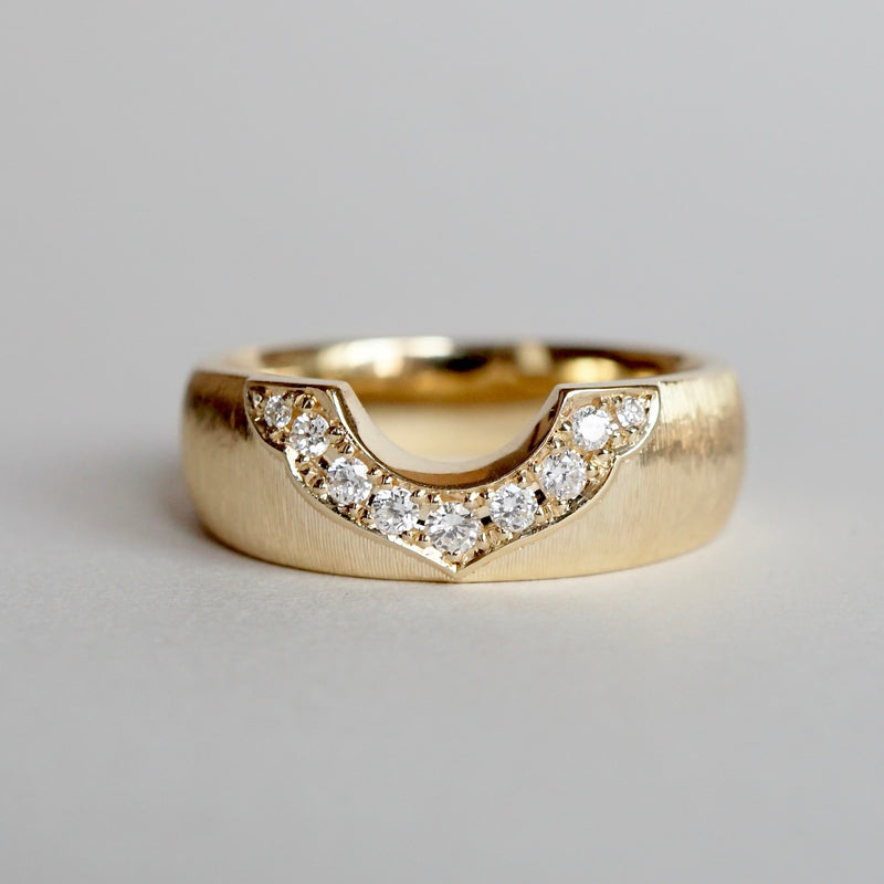 Kagann / Moroccan band ring K18YG（筋彫り）