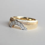 Kagann / Moroccan band ring K18WG×K18YG（筋彫り）
