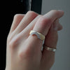 Kagann / Moroccan band ring K18WG×K18YG（筋彫り）