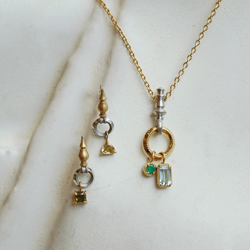 小物・アクセサリー KANE 7/26 限定】KANOE / Spindle Charm Earring OAK-PSDCM-YGPT-8-15ZA
