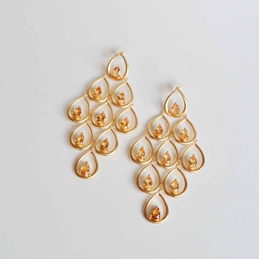 Kagann / Lotus earrings 9連 シトリン