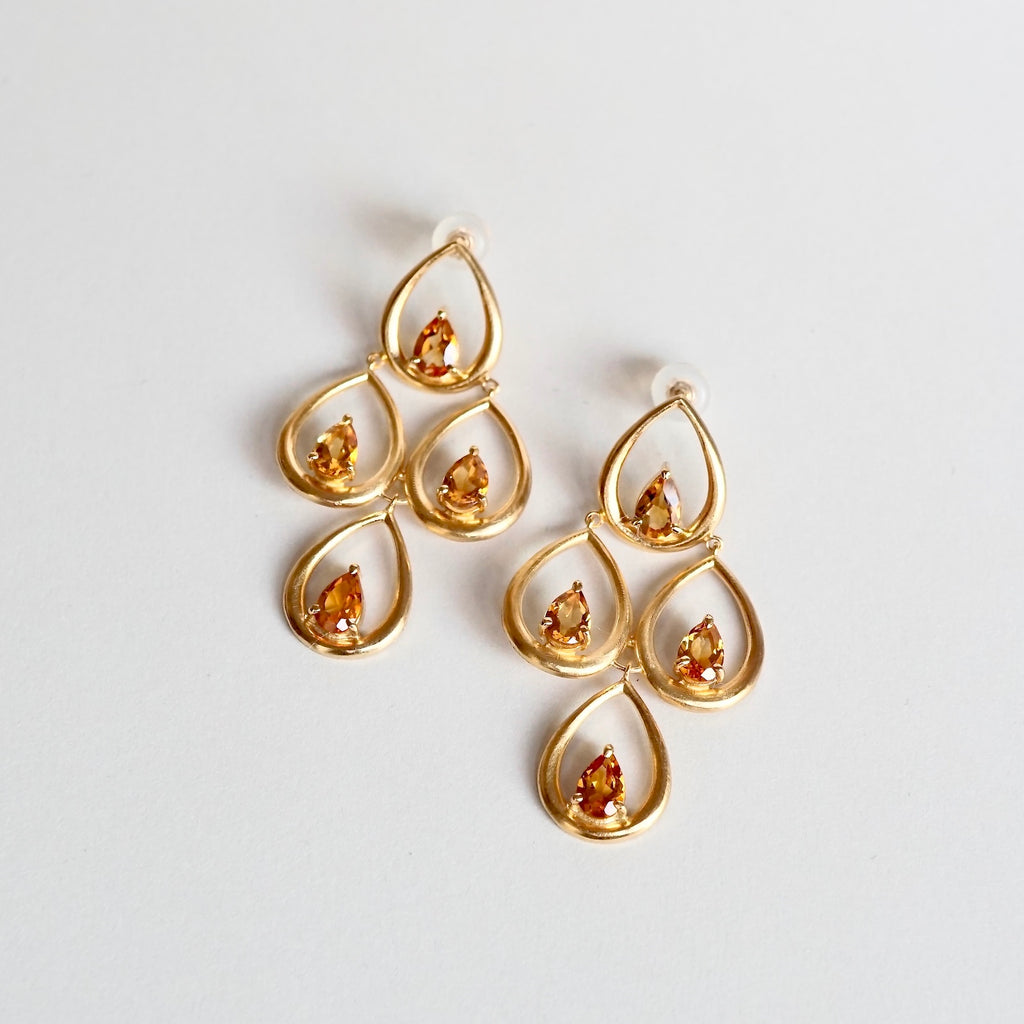 Kagann / Lotus earrings 4連 シトリン