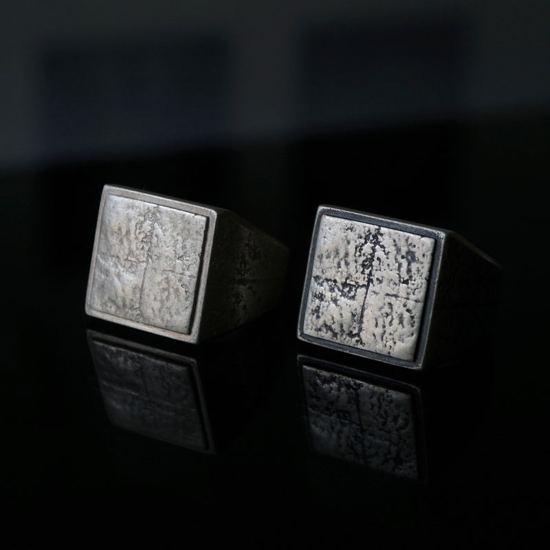 Kagari Yusuke x Gifted / Wall Crack Ring (Stamp x Silver)