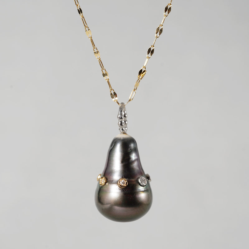 【-3/16限定】MINIMUMNUTS/ Pendant top Baroque Black x Diamond MN-chedec001_pt