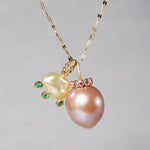 [-3/16 Limited] MINIMUMNUTS/ Pendant top Baroque Pink x Ruby MN-chki003_K10