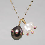 [-3/16 Limited] MINIMUMNUTS/ Pendant top White South Sea x Pink Sapphire MN-chdec007_K18