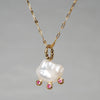 【-3/16限定】MINIMUMNUTS/ Pendant top White South Sea x Pink Sapphire MN-chdec007_K18