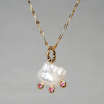 [-3/16 Limited] MINIMUMNUTS/ Pendant top White South Sea x Pink Sapphire MN-chdec007_K18