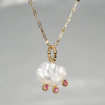 【-3/16限定】MINIMUMNUTS/ Pendant top White South Sea x Pink Sapphire MN-chdec007_K18