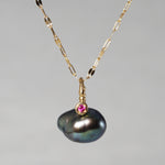 [-3/16 Limited] MINIMUMNUTS/ Pendant top Black South Sea Ruby MN-ch011_K18