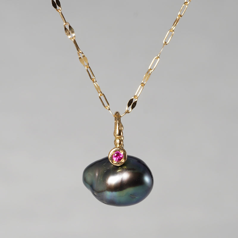 【-3/16限定】MINIMUMNUTS/ Pendant top Black South Sea Ruby MN-ch011_K18