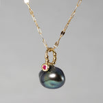 【-3/16限定】MINIMUMNUTS/ Pendant top Black South Sea Ruby MN-ch011_K18